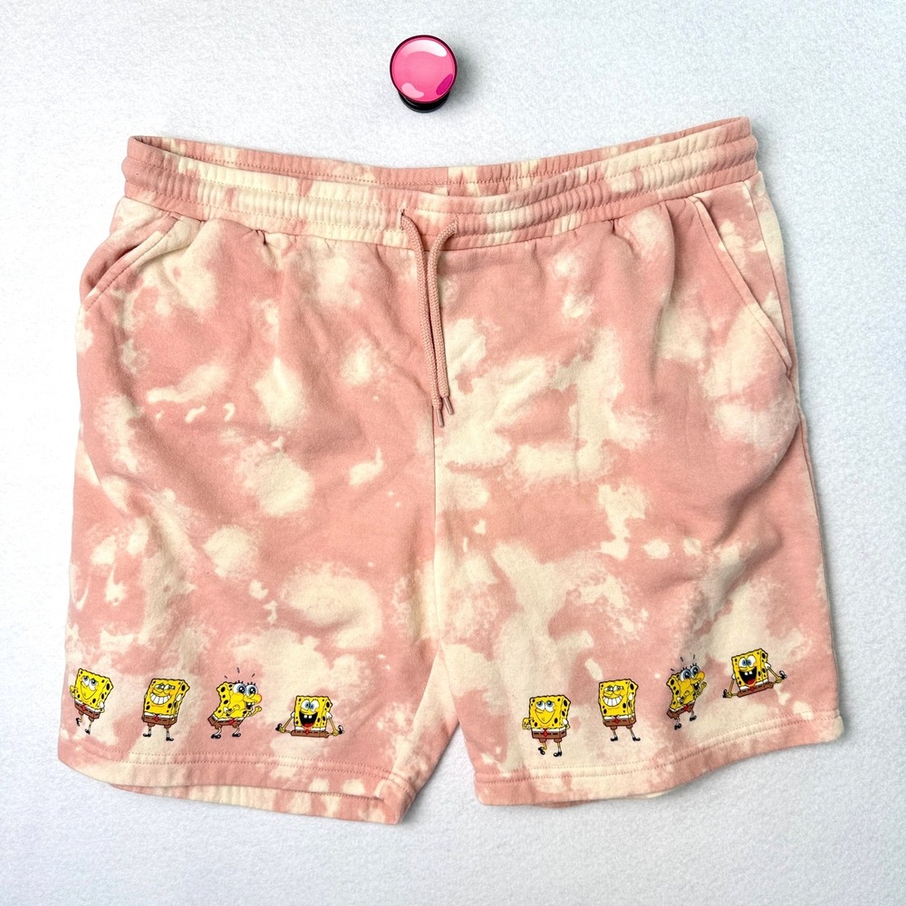 Nickelodeon SpongeBob SquarePants Tie Dye Shorts Cartoon Comfy Y2K Men's‎ XL